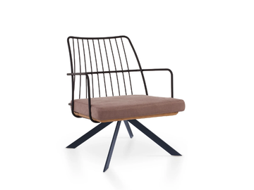 MIA XL LOUNGE SPIDER - Trestle-based powder coated steel armchair with armrests by 5A Design - view 2